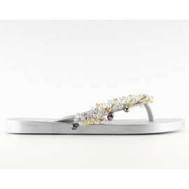 Infradito con perline argento JH68 argento grigio