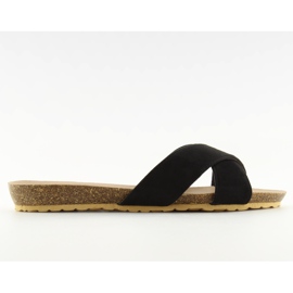 Ciabatte da donna in camoscio nero SR-2812