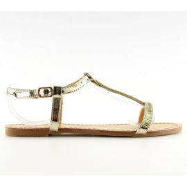 Sandali con zirconi dorati SY644 gold d'oro
