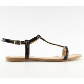 Sandali con zirconi neri SY644 neri nero