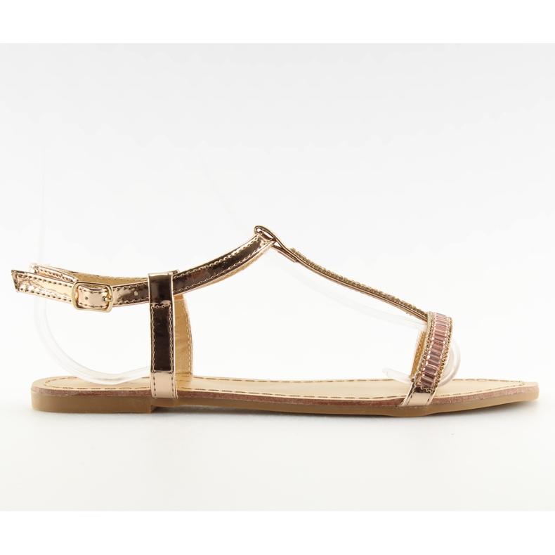 Sandali con zirconi rosa SY644