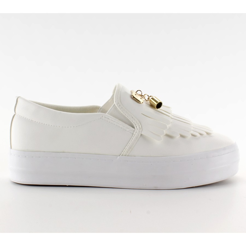 Sneaker senza lacci con frange A-25 Bianco marrone
