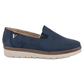 Slip on vinceza in camoscio blu