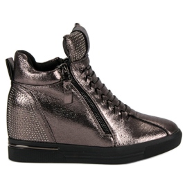 Sneakers in grafite con cerniera multicolore