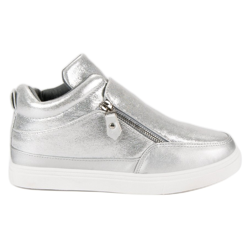 Lgm Scarpe Da Tennis D'argento Su Un Dispositivo Di Scorrimento grigio