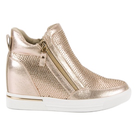 Sneakers con cerniera giallo