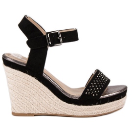 Sweet Shoes Espadrillas nere sulle zeppe nero