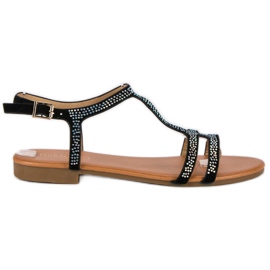Sandali piatti neri nero