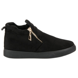 Sneakers slip-on in pelle scamosciata nero