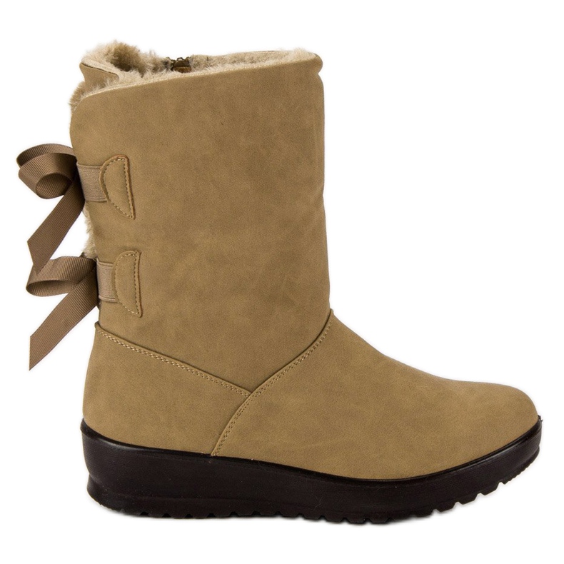 Caldi scarponi da neve con cerniera verde