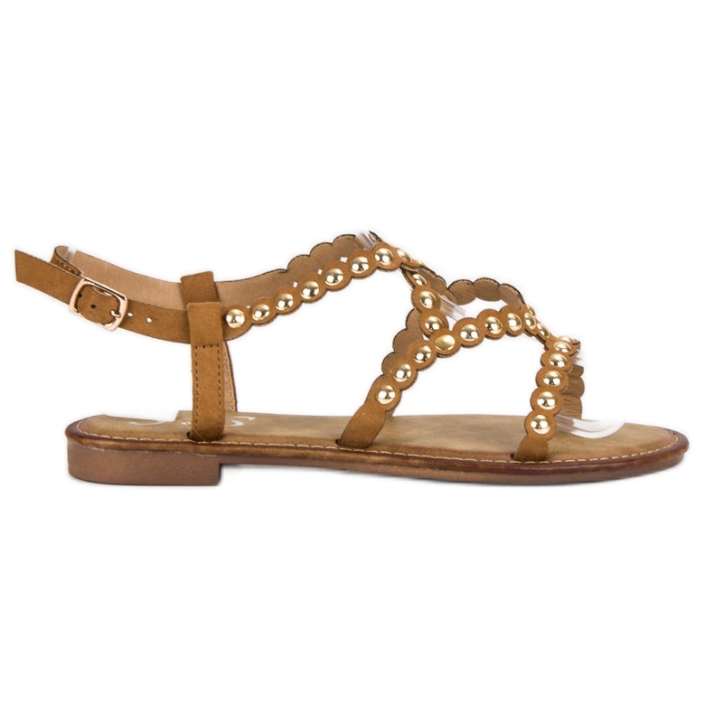 Small Swan Sandali piatti casual marrone