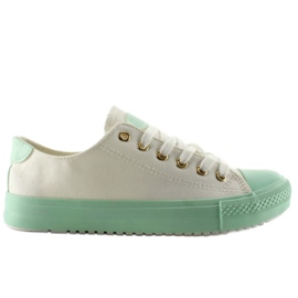 Sneakers su gomma colorata W-3051 Green bianco