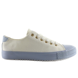 Sneakers su gomma colorata W-3051 Blu bianca
