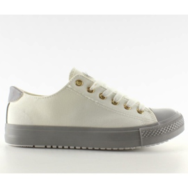 Sneakers su gomma colorata W-3051 White bianca