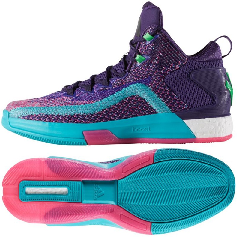 Scarpe da basket adidas John Wall 2 Boost Prime Knit M D70028 multicolore viola