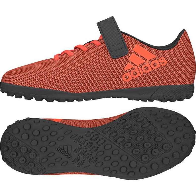 Le scarpe da calcio adidas X 17.4 Tf Jr. arancia