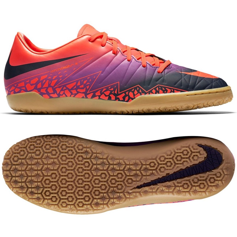 Scarpe indoor Nike Hypervenom Phelon Ii Ic M 749898-845 multicolore arancia