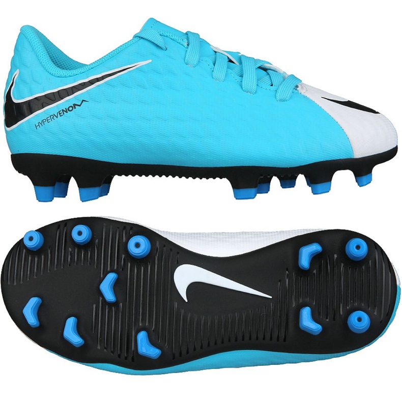 Scarpe da calcio Nike Hypervenom Phade Iii Fg Jr 852580-104 blu blu