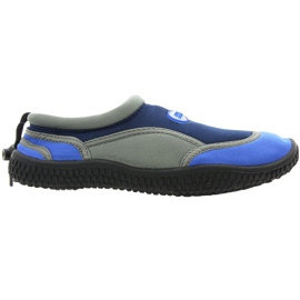 Scarpe da spiaggia in neoprene Aqua-Speed ​​Jr., blu navy e grigio multicolore