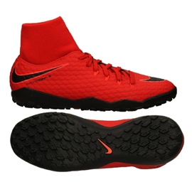 Nike Hypervenomx Phelon Iii Df Tf M 917769-616 scarpe da calcio rosso rosso