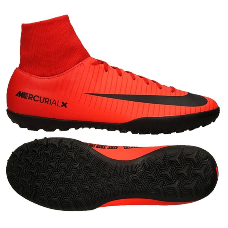 Nike MercurialX Victory Vi Df Tf M 903614-616 scarpe da calcio rosso rosso