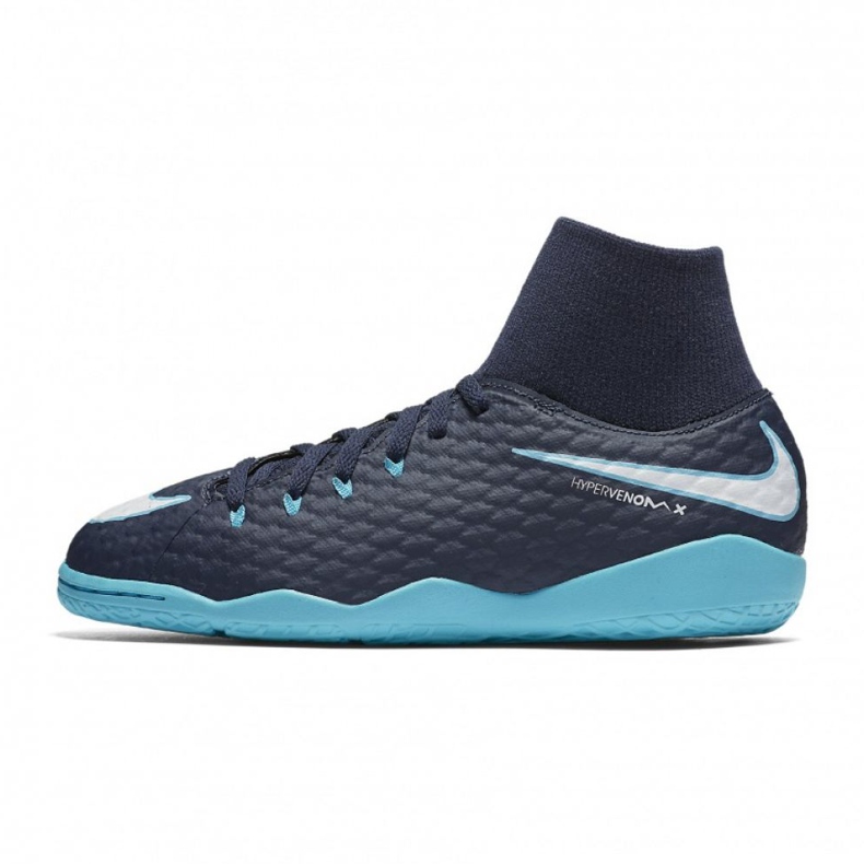 Scarpe indoor Nike HypervenomX Phelon Iii Df Ic Jr 917774-414 multicolore blu