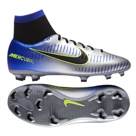 Nike Mercurial Victory Vi Df Neymar Fg Jr 921486-407 scarpe da calcio multicolore argento