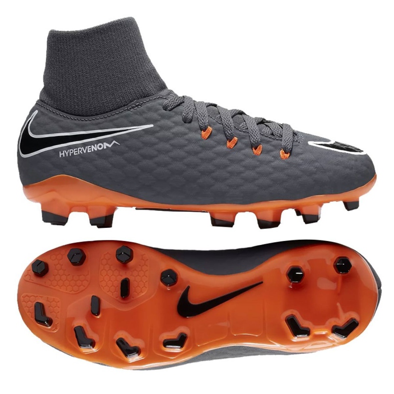 Nike Hypervenom Phantom 3 Academy Df Fg Jr AH7287-081 scarpe da calcio multicolore grigio