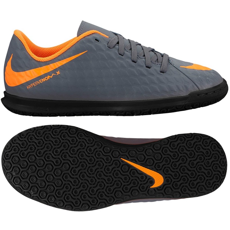 Scarpe indoor Nike Hypervenom PhantomX 3 Club Ic Jr AH7296-081 multicolore grigio