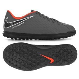 Nike Hypervenom PhantomX 3 Club Tf Jr AH7298-081 scarpe da calcio grigio/argento, arancione, grigio/argento grigio