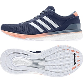 Scarpe da corsa adidas Adizero Boston 6 W BB6418 bianco blu navy arancia