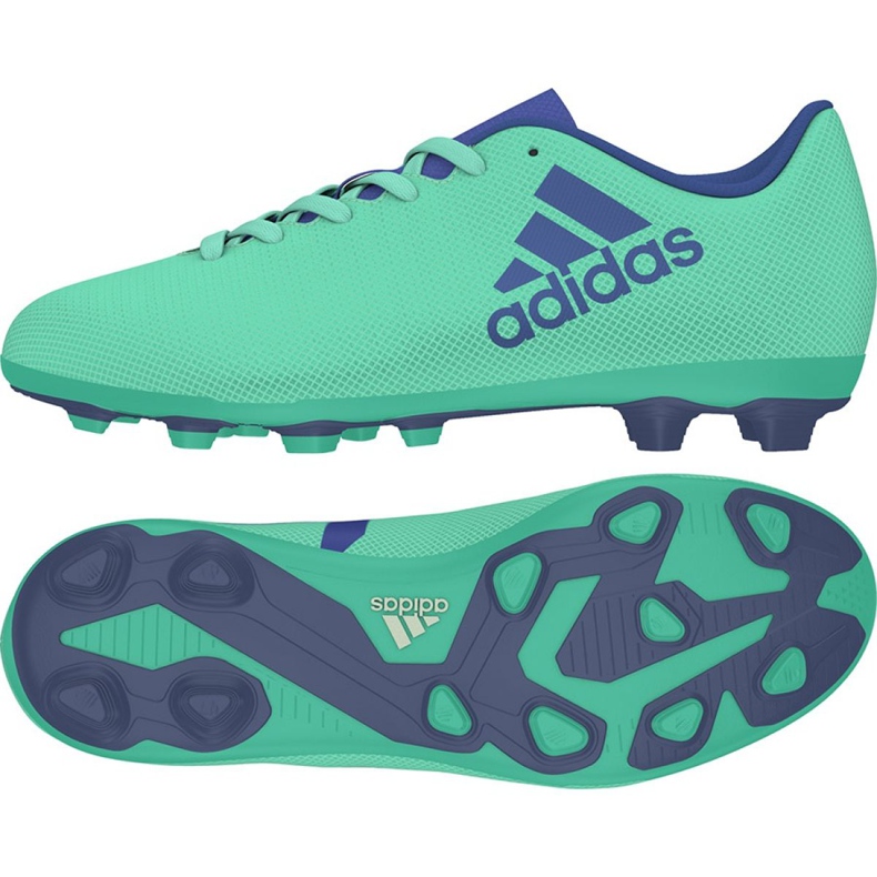 Scarpe da calcio Adidas X 17.4 FxG Jr CP9014 blu verde