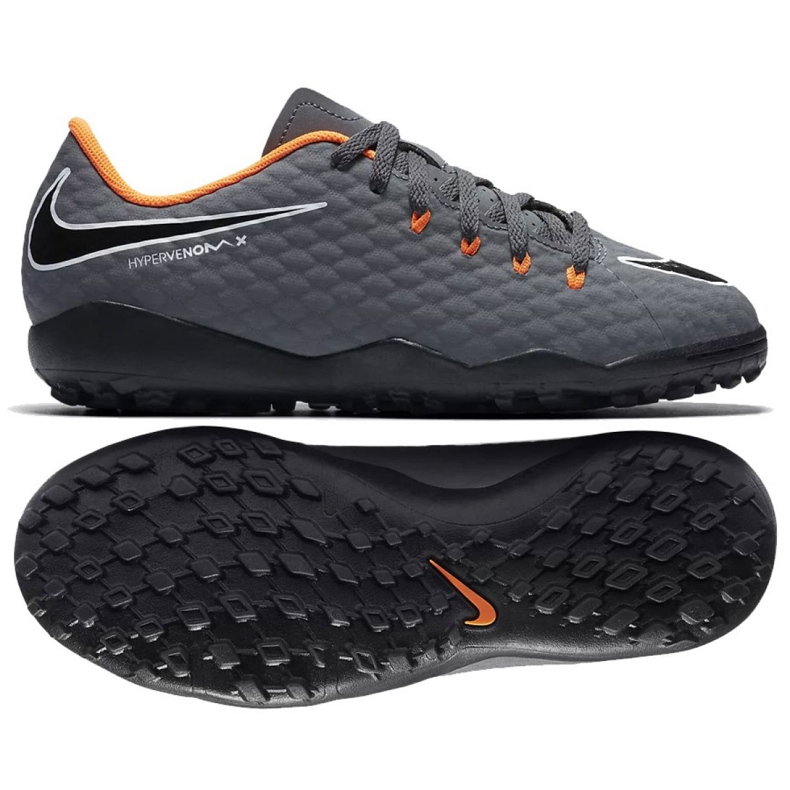 Scarpe da calcio Nike Hypervenom PhantomX 3 Academy Tf Jr AH7294-081-S grigio grigio