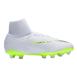Nike hypervenom Phantom 3 Academy Df Fg Jr AH7287-107 scarpe da calcio bianco bianco
