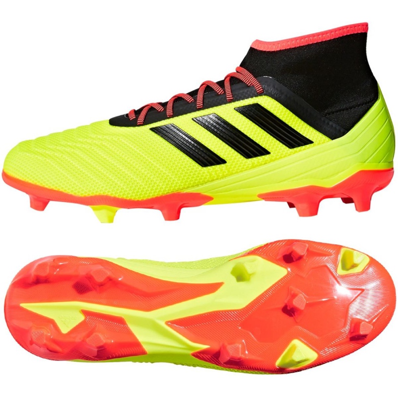 Scarpe da calcio Adidas Predator 18.2 Fg M DB1997 multicolore giallo