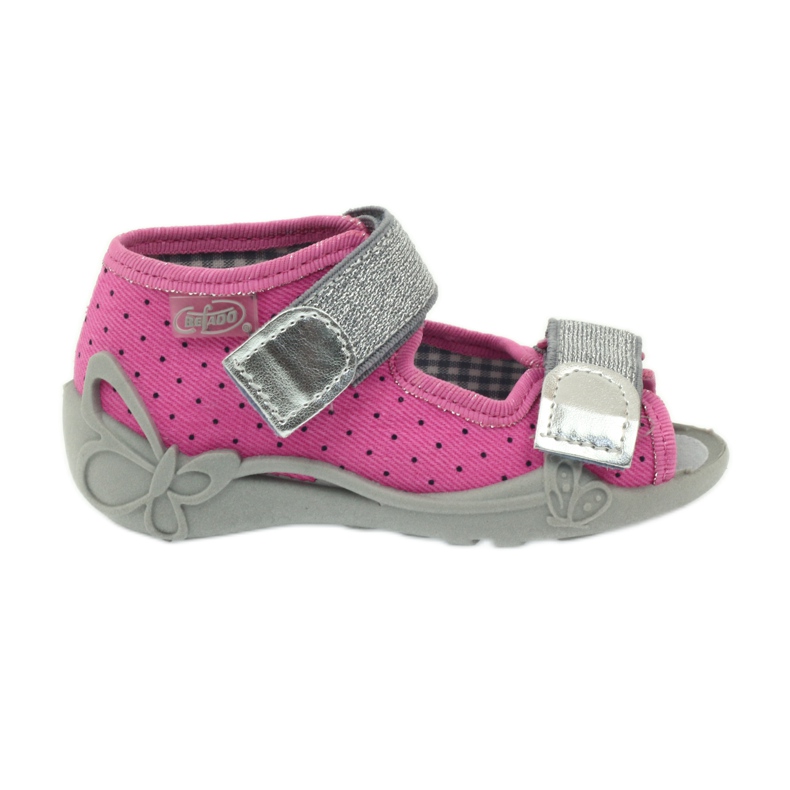 Befado 242p083 sandali rosa con pois nero grigio