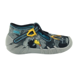 Scarpe per bambini Befado 110p321 pantofole nero blu grigio giallo