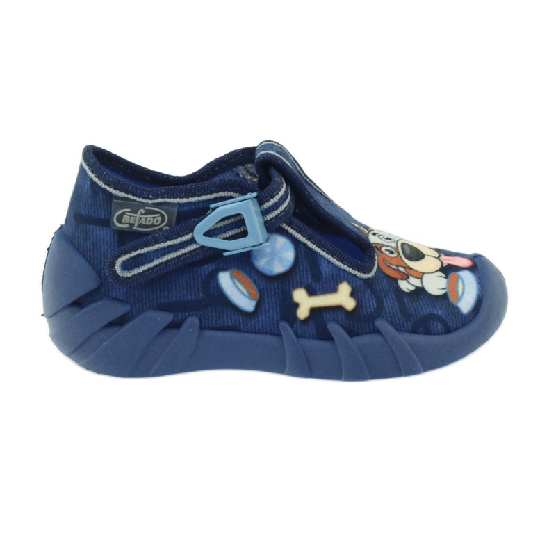 Ciabatte Befado 110p322 su fermagli con cane blu arancia blu navy