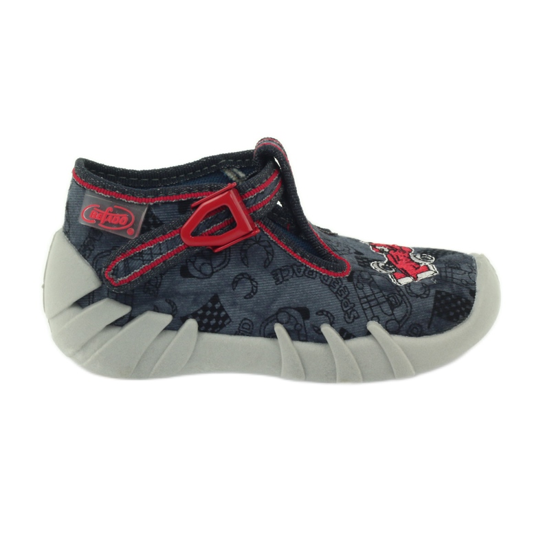 Scarpe per bambini Befado 110p324 pantofole nero grigio rosso