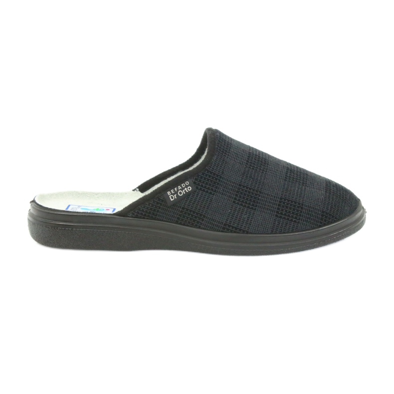 Scarpe da uomo Befado 125m pantofole, pantofole per la salute nero grigio