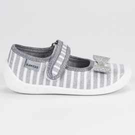Raweks Pantofole d'argento con un inchino grigio