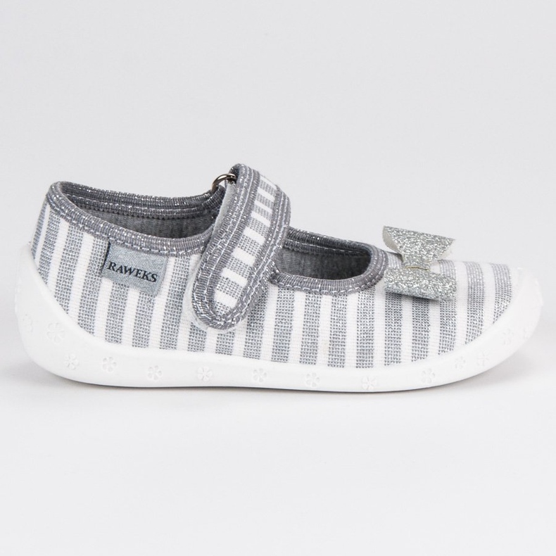 Raweks Pantofole d'argento con un inchino grigio
