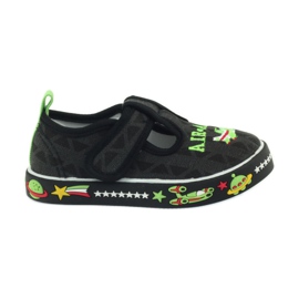 Sneakers da bambino con velcro nere American Club 207/2018 bianco nero verde