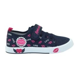 American Club Sneakers americane labbra rosa blu navy