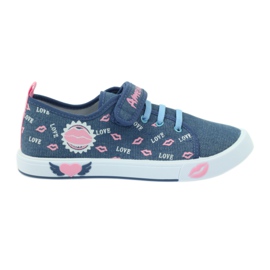 American Club Sneakers americane labbra rosa blu navy