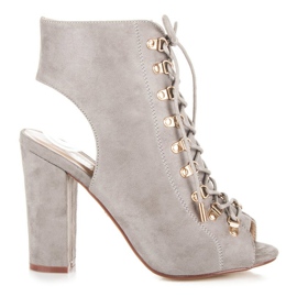 Seastar Stivaletti open toe in camoscio grigio