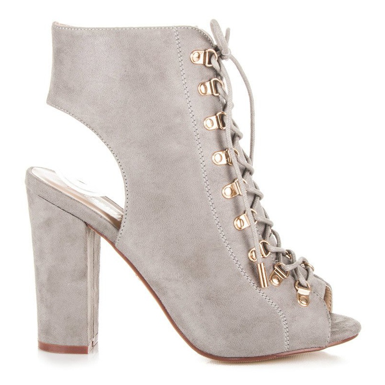 Seastar Stivaletti open toe in camoscio grigio