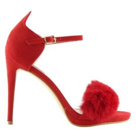 Sandali rossi su tacco alto L6120 Rosso