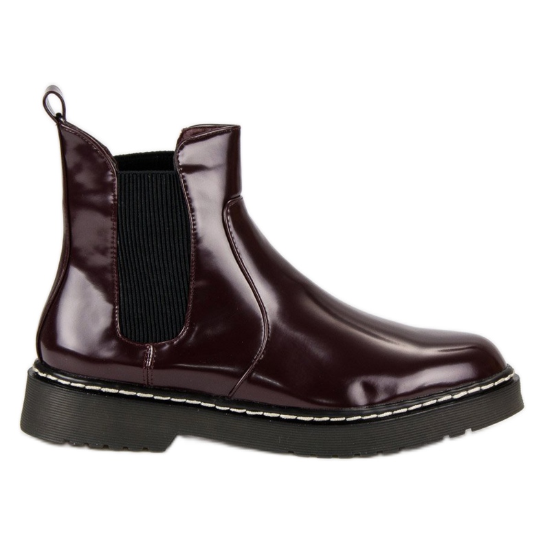 Small Swan Stivaletti Chelsea laccati rosso