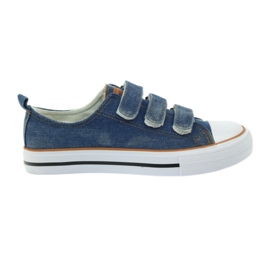 American Club Sneaker in denim dk con velcro blu